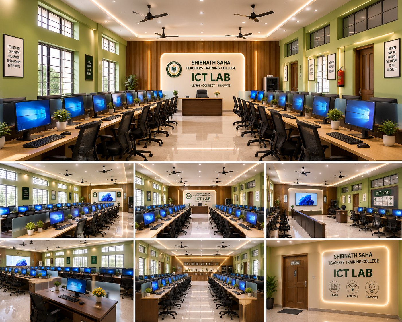 ICT lab with computers and student workstations